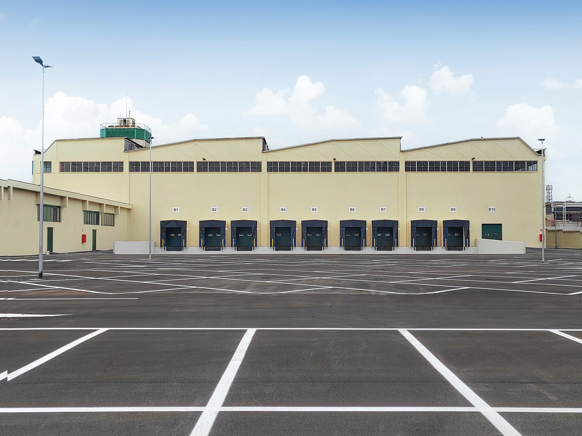 Image of the exterior of the Il Molino di Tor Cervara logistics hub in Rome